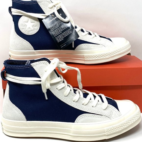 Converse Men's Size 8.5 168604C Chuck 70 High Limited Navy White Canvas Sneakers